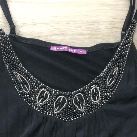 Smart Set Beautiful Black Top with Beading - Picture 4 of 4